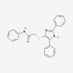 molecular formula C23H19N3OS B2765951 2-[(2,5-二苯基-1H-咪唑-4-基)硫代]-N-苯乙酰胺 CAS No. 901242-00-0