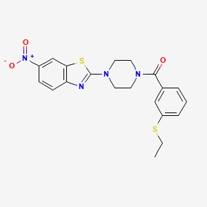 B2765955 (3-(Ethylthio)phenyl)(4-(6-nitrobenzo[d]thiazol-2-yl)piperazin-1-yl)methanone CAS No. 886915-43-1
