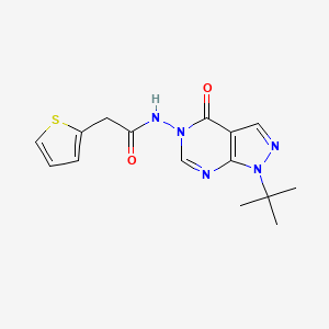 molecular formula C15H17N5O2S B2765956 N-(1-(叔丁基)-4-氧代-1H-吡唑并[3,4-d]嘧啶-5(4H)-基)-2-(噻吩-2-基)乙酰胺 CAS No. 899945-66-5