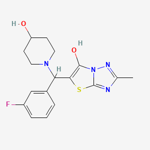 molecular formula C17H19FN4O2S B2765958 5-((3-氟苯基)(4-羟基哌嗪-1-基)甲基)-2-甲基噻唑并[3,2-b][1,2,4]三唑-6-醇 CAS No. 851810-40-7