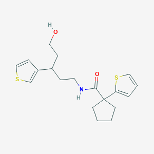 molecular formula C19H25NO2S2 B2765959 N-(5-羟基-3-(噻吩-3-基)戊基)-1-(噻吩-2-基)环戊烷甲酰胺 CAS No. 2034329-65-0