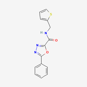 B2765960 5-phenyl-N-(thiophen-2-ylmethyl)-1,3,4-oxadiazole-2-carboxamide CAS No. 1170464-80-8