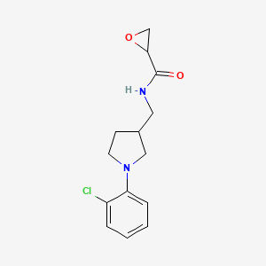 molecular formula C14H17ClN2O2 B2765963 N-[[1-(2-Chlorophenyl)pyrrolidin-3-yl]methyl]oxirane-2-carboxamide CAS No. 2411287-37-9
