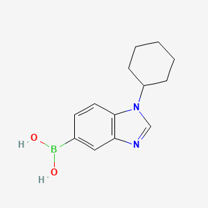 molecular formula C13H17BN2O2 B2765973 (1-Cyclohexyl-1,3-benzodiazol-5-yl)boronic acid CAS No. 2377608-17-6