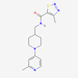 4-methyl-N-((1-(2-methylpyridin-4-yl)piperidin-4-yl)methyl)-1,2,3-thiadiazole-5-carboxamide