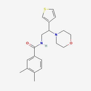 molecular formula C19H24N2O2S B2765986 3,4-dimethyl-N-(2-morpholino-2-(thiophen-3-yl)ethyl)benzamide CAS No. 946374-66-9