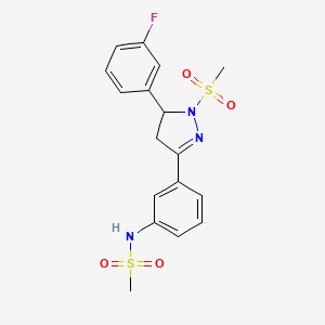 N-(3-(5-(3-fluorophenyl)-1-(methylsulfonyl)-4,5-dihydro-1H-pyrazol-3-yl)phenyl)methanesulfonamide