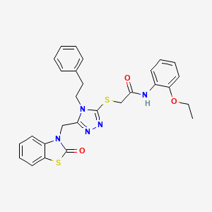 B2766012 N-(2-ethoxyphenyl)-2-((5-((2-oxobenzo[d]thiazol-3(2H)-yl)methyl)-4-phenethyl-4H-1,2,4-triazol-3-yl)thio)acetamide CAS No. 896677-79-5