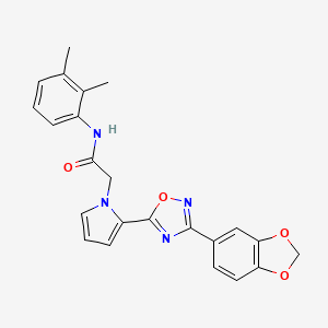 molecular formula C23H20N4O4 B2766015 2-{2-[3-(1,3-苯并二氧杂噻唑-5-基)-1,2,4-噁二唑-5-基]-1H-吡咯-1-基}-N-(2,3-二甲基苯基)乙酰胺 CAS No. 1260951-04-9