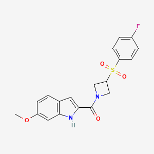 B2766016 (3-((4-fluorophenyl)sulfonyl)azetidin-1-yl)(6-methoxy-1H-indol-2-yl)methanone CAS No. 1448030-94-1