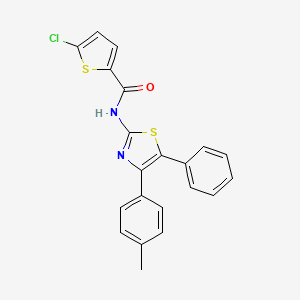 molecular formula C21H15ClN2OS2 B2766017 5-氯-N-[4-(4-甲基苯基)-5-苯基-1,3-噻唑-2-基]噻吩-2-甲酰胺 CAS No. 378189-51-6
