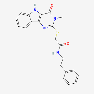 B2766029 2-((3-methyl-4-oxo-4,5-dihydro-3H-pyrimido[5,4-b]indol-2-yl)thio)-N-phenethylacetamide CAS No. 537668-16-9