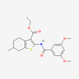 molecular formula C21H25NO5S B2766035 Ethyl 2-(3,5-dimethoxybenzamido)-6-methyl-4,5,6,7-tetrahydrobenzo[b]thiophene-3-carboxylate CAS No. 433948-68-6