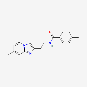 molecular formula C18H19N3O B2766042 4-methyl-N-(2-(7-methylimidazo[1,2-a]pyridin-2-yl)ethyl)benzamide CAS No. 868978-08-9