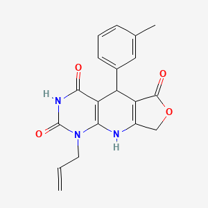 8-(3-Methylphenyl)-13-(prop-2-en-1-yl)-5-oxa-2,11,13-triazatricyclo[7.4.0.0^{3,7}]trideca-1(9),3(7)-diene-6,10,12-trione