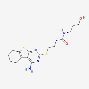 4-[(4-amino-5,6,7,8-tetrahydro-[1]benzothiolo[2,3-d]pyrimidin-2-yl)sulfanyl]-N-(3-hydroxypropyl)butanamide