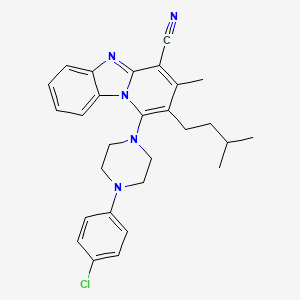 1-[4-(4-Chlorophenyl)piperazin-1-yl]-3-methyl-2-(3-methylbutyl)pyrido[1,2-a]benzimidazole-4-carbonitrile