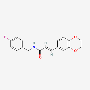 (E)-3-(2,3-dihydro-1,4-benzodioxin-6-yl)-N-(4-fluorobenzyl)-2-propenamide