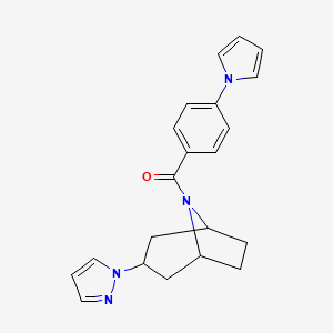 ((1R,5S)-3-(1H-pyrazol-1-yl)-8-azabicyclo[3.2.1]octan-8-yl)(4-(1H-pyrrol-1-yl)phenyl)methanone