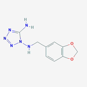 molecular formula C9H10N6O2 B276607 N~1~-(1,3-benzodioxol-5-ylmethyl)-1H-tetrazole-1,5-diamine 