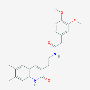 2-(3,4-dimethoxyphenyl)-N-(2-(6,7-dimethyl-2-oxo-1,2-dihydroquinolin-3-yl)ethyl)acetamide