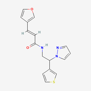 molecular formula C16H15N3O2S B2766077 (E)-N-(2-(1H-pyrazol-1-yl)-2-(thiophen-3-yl)ethyl)-3-(furan-3-yl)acrylamide CAS No. 2035004-11-4