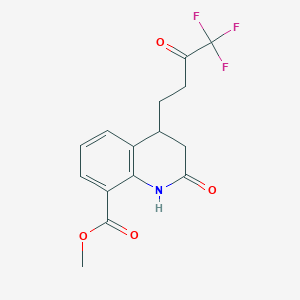 molecular formula C15H14F3NO4 B2766088 Methyl 2-oxo-4-(4,4,4-trifluoro-3-oxobutyl)-1,2,3,4-tetrahydroquinoline-8-carboxylate CAS No. 1402694-33-0