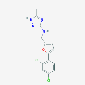 molecular formula C14H12Cl2N4O B276609 N-{[5-(2,4-dichlorophenyl)furan-2-yl]methyl}-3-methyl-1H-1,2,4-triazol-5-amine 
