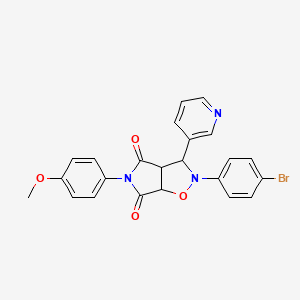 molecular formula C23H18BrN3O4 B2766093 2-(4-溴苯基)-5-(4-甲氧基苯基)-3-(3-吡啶基)二氢-2H-吡咯并[3,4-d]异噁唑-4,6(3H,5H)-二酮 CAS No. 1005065-86-0