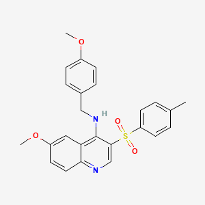 molecular formula C25H24N2O4S B2766094 6-methoxy-N-(4-methoxybenzyl)-3-tosylquinolin-4-amine CAS No. 895649-74-8