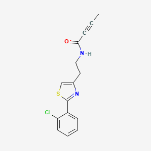 molecular formula C15H13ClN2OS B2766095 N-[2-[2-(2-Chlorophenyl)-1,3-thiazol-4-yl]ethyl]but-2-ynamide CAS No. 2411275-13-1