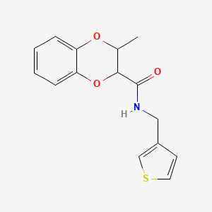 molecular formula C15H15NO3S B2766102 3-methyl-N-(thiophen-3-ylmethyl)-2,3-dihydrobenzo[b][1,4]dioxine-2-carboxamide CAS No. 1211174-16-1