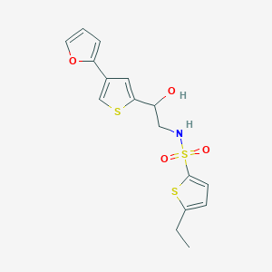 molecular formula C16H17NO4S3 B2766106 5-ethyl-N-{2-[4-(furan-2-yl)thiophen-2-yl]-2-hydroxyethyl}thiophene-2-sulfonamide CAS No. 2379947-27-8