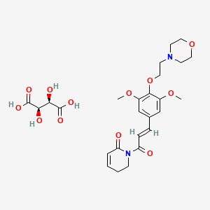 B2766114 (e)-1-(3-(3,5-Dimethoxy-4-(2-morpholinoethoxy)phenyl)acryloyl)-5,6-dihydropyridin-2(1h)-one l-ta CAS No. 1268593-77-6