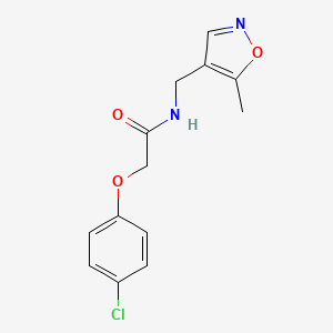 molecular formula C13H13ClN2O3 B2766118 2-(4-chlorophenoxy)-N-((5-methylisoxazol-4-yl)methyl)acetamide CAS No. 2034590-79-7