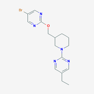 molecular formula C16H20BrN5O B2766122 2-[3-[(5-Bromopyrimidin-2-yl)oxymethyl]piperidin-1-yl]-5-ethylpyrimidine CAS No. 2380042-68-0