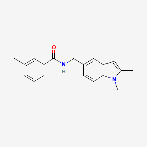 molecular formula C20H22N2O B2766138 N-[(1,2-dimethylindol-5-yl)methyl]-3,5-dimethylbenzamide CAS No. 852137-16-7