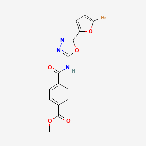 molecular formula C15H10BrN3O5 B2766140 Methyl 4-((5-(5-bromofuran-2-yl)-1,3,4-oxadiazol-2-yl)carbamoyl)benzoate CAS No. 1171859-90-7