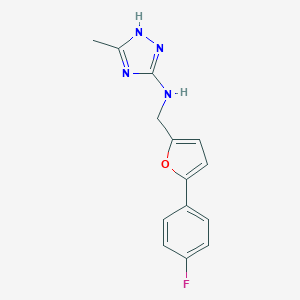 molecular formula C14H13FN4O B276615 N-{[5-(4-fluorophenyl)-2-furyl]methyl}-N-(5-methyl-4H-1,2,4-triazol-3-yl)amine 