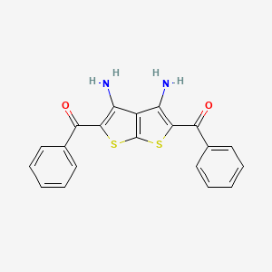 molecular formula C20H14N2O2S2 B2766152 (3,4-Diamino-5-benzoylthieno[2,3-b]thiophen-2-yl)(phenyl)methanone CAS No. 3686-10-0