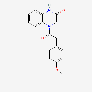 molecular formula C18H18N2O3 B2766159 4-(2-(4-ethoxyphenyl)acetyl)-3,4-dihydroquinoxalin-2(1H)-one CAS No. 952836-02-1