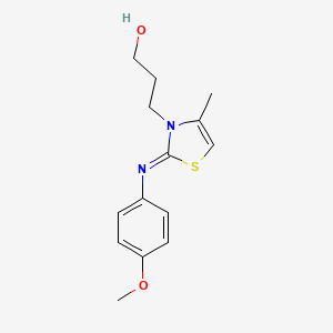 molecular formula C14H18N2O2S B2766162 (Z)-3-(2-((4-甲氧基苯基)亚胺)-4-甲基噻唑-3(2H)-基)丙醇 CAS No. 905781-09-1