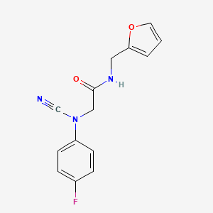 molecular formula C14H12FN3O2 B2766166 2-(N-Cyano-4-fluoroanilino)-N-(furan-2-ylmethyl)acetamide CAS No. 1825684-12-5