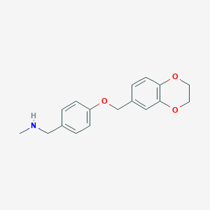 molecular formula C17H19NO3 B276617 N-[4-(2,3-dihydro-1,4-benzodioxin-6-ylmethoxy)benzyl]-N-methylamine 