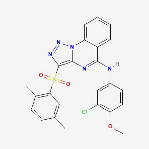 molecular formula C24H20ClN5O3S B2766171 N-(3-chloro-4-methoxyphenyl)-3-((2,5-dimethylphenyl)sulfonyl)-[1,2,3]triazolo[1,5-a]quinazolin-5-amine CAS No. 899761-31-0