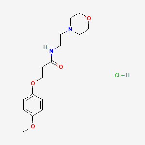 molecular formula C16H25ClN2O4 B2766178 3-(4-methoxyphenoxy)-N-[2-(4-morpholinyl)ethyl]propanamide hydrochloride CAS No. 1052417-18-1