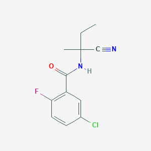 molecular formula C12H12ClFN2O B2766192 5-氯-N-(1-氰基-1-甲基丙基)-2-氟苯甲酰胺 CAS No. 1285181-40-9