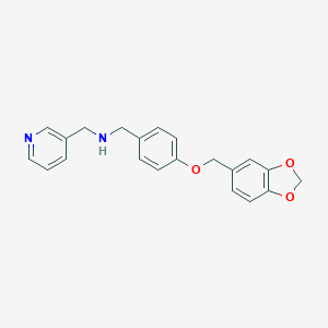 molecular formula C21H20N2O3 B276621 N-[4-(1,3-benzodioxol-5-ylmethoxy)benzyl](3-pyridyl)methanamine 