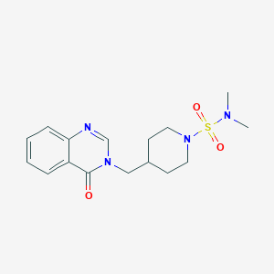 molecular formula C16H22N4O3S B2766213 N,N-Dimethyl-4-[(4-oxoquinazolin-3-yl)methyl]piperidine-1-sulfonamide CAS No. 2380079-85-4