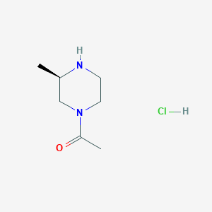 molecular formula C7H15ClN2O B2766217 1-[(3R)-3-甲基哌嗪-1-基]乙酮；盐酸盐 CAS No. 2028279-42-5